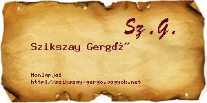 Szikszay Gergő névjegykártya