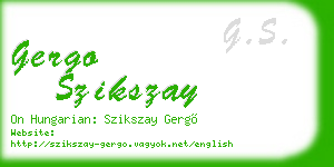gergo szikszay business card